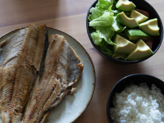 ほっけとサラダ
